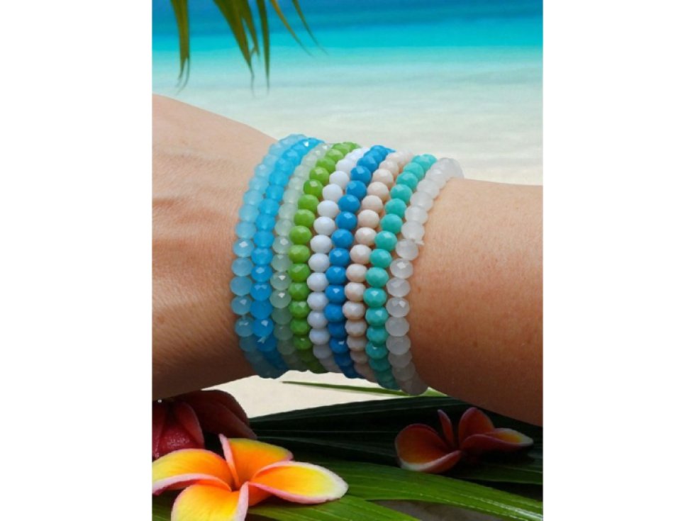 Sada korálkových náramků - 9 kusů - Barevný set I