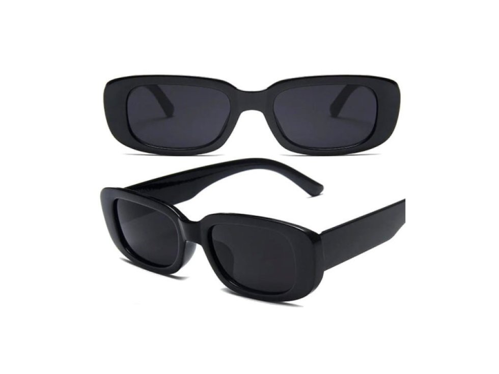 Unisex Sluneční Brýle Nerdy Kujonki, Černé Zrcadlové Čočky, Plastové, Šířka Můstku 15 mm