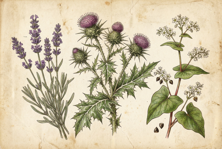 Organic milk thistle paste with buckwheat and Lavandula Bohemia