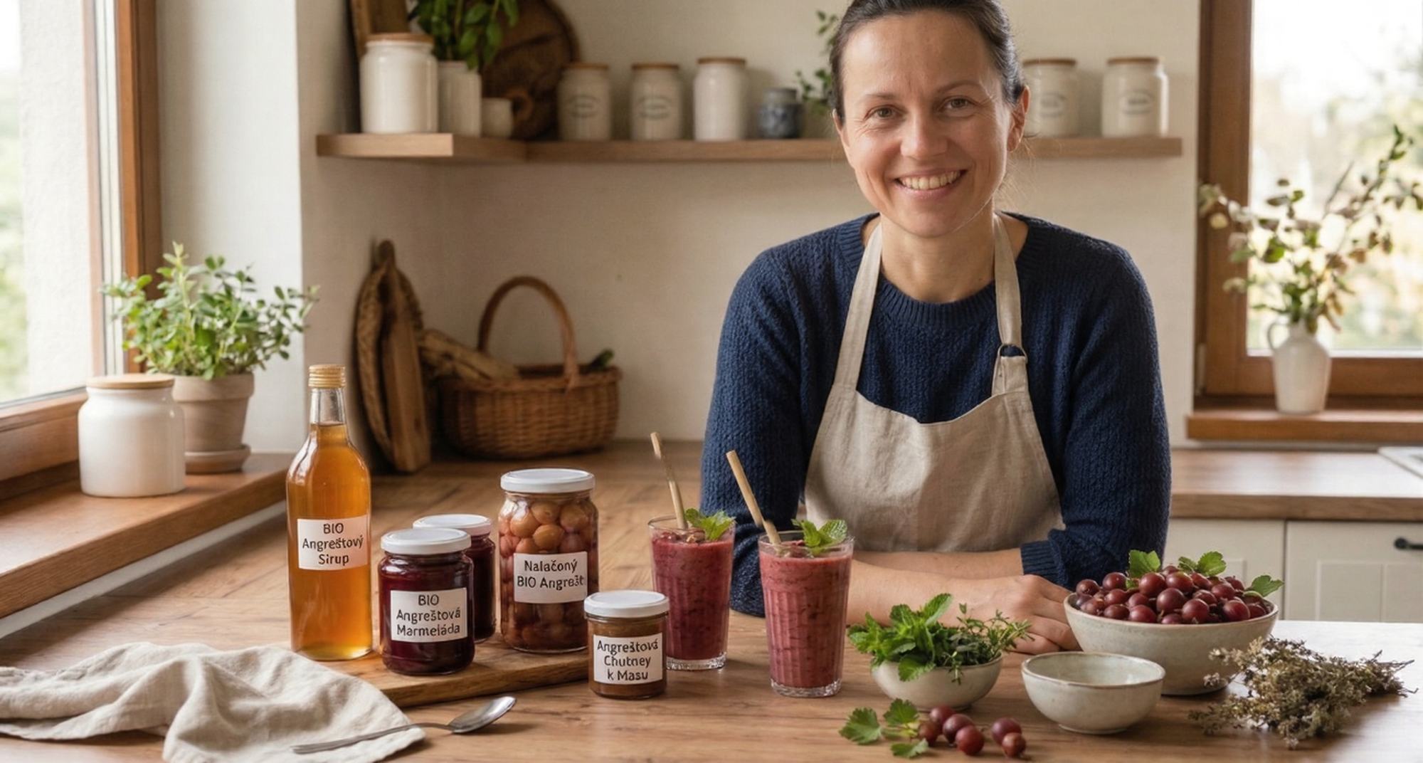 BIO Egreš červený - Ribes uva-crispa 'Hinnonmäki rot', SADENICA