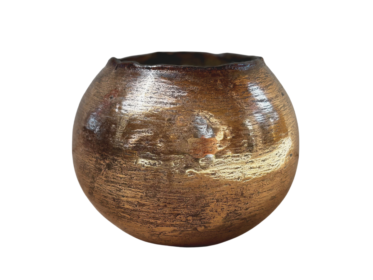 Kulatý květináč - antická měď