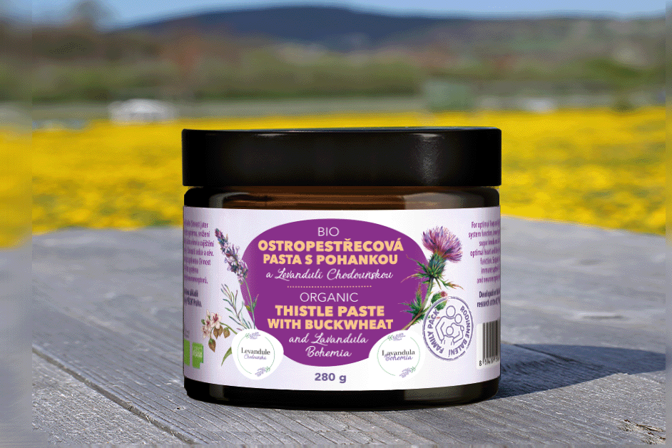 BIO Ostropestřecová pasta s pohankou a Levandulí Chodouňskou
