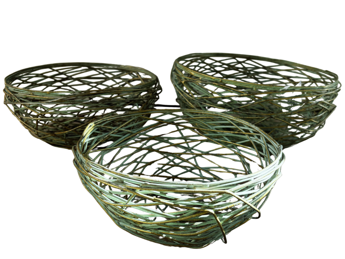 Sada drátěných misek - 3ks - zelená