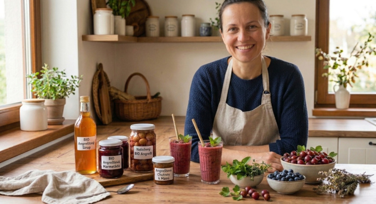 BIO Angrešt červený - Ribes uva-crispa 'Hinnonmäki rot', SAZENICE