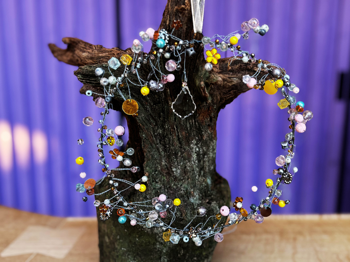 Korálkový kruh - pastelově/šedý