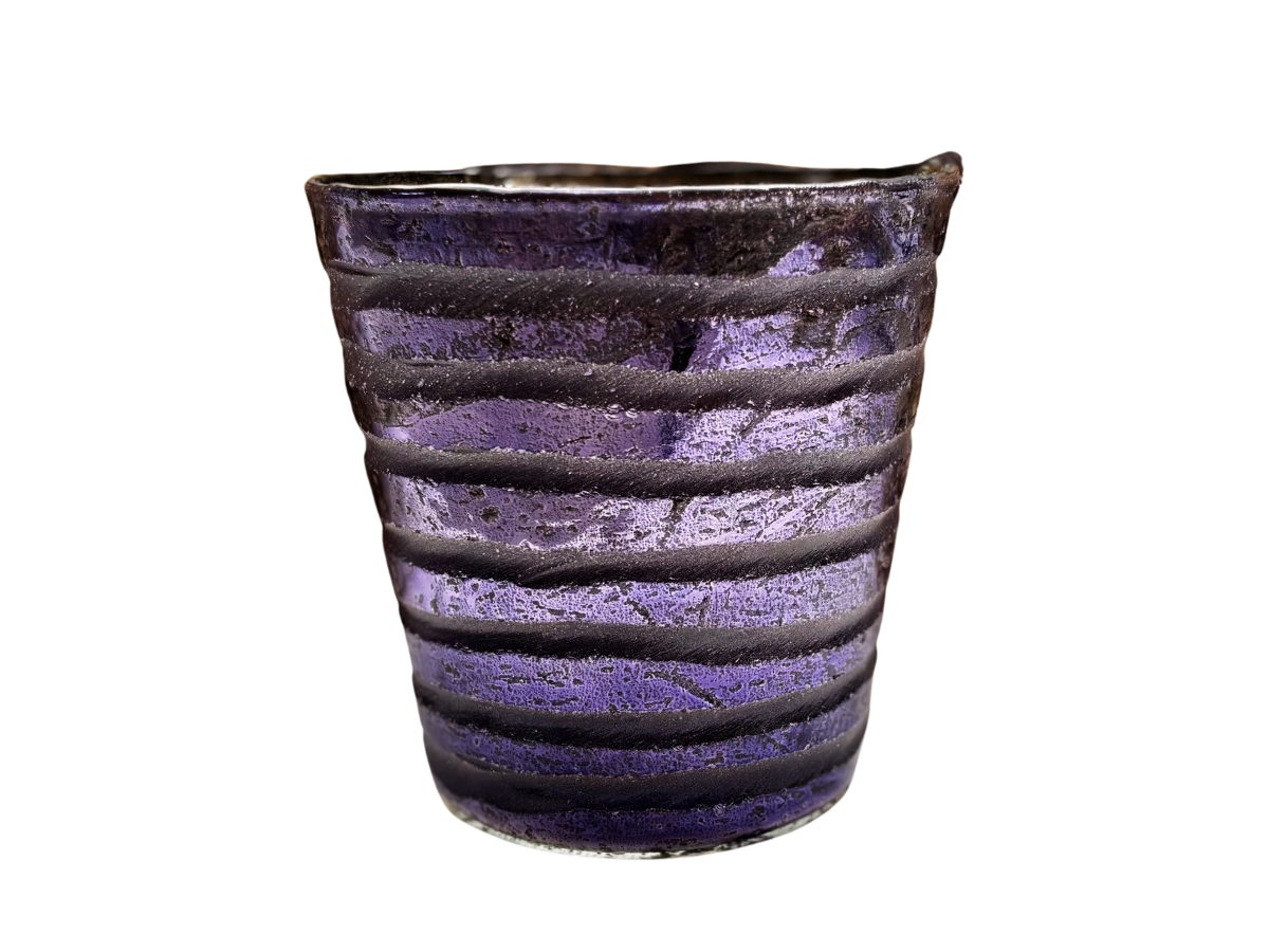 Skleněny květináč - lilková