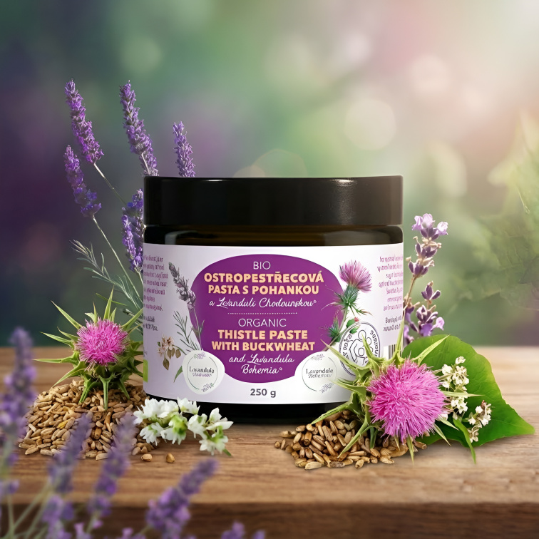 BIO Ostropestřecová pasta s pohankou a Levandulí Chodouňskou
