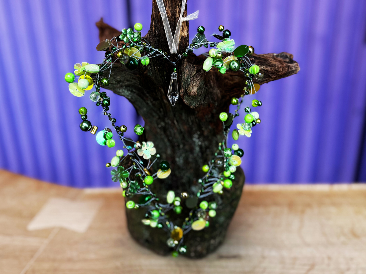 Korálkové srdce - zelené