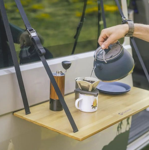 Bambusový stůl Van Flexdeck pro posuvné dveře dodávky 70 x 35 cm