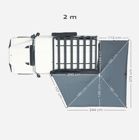 Markýza Horizon 270° na stranu řidiče