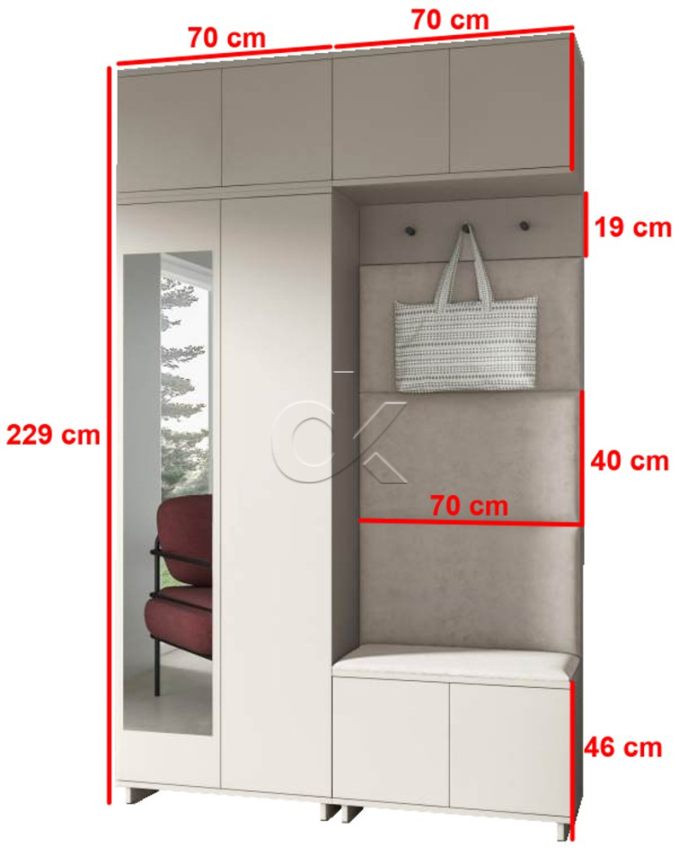Předsíňová stěna Bianco 1 - P/6