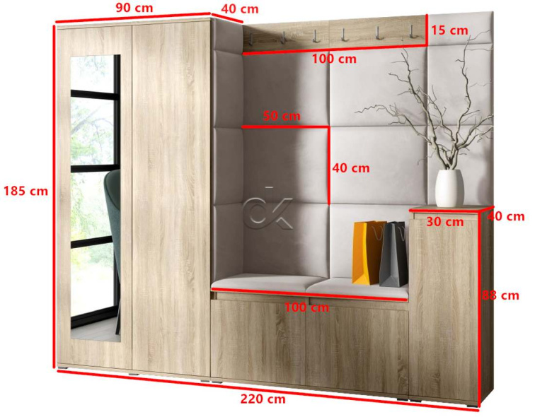 Předsíňová stěna Emi 27 - sonoma