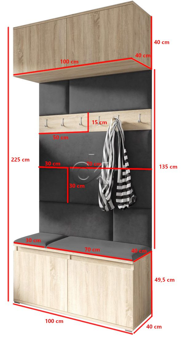 Předsíňová stěna Emi 23 - sonoma