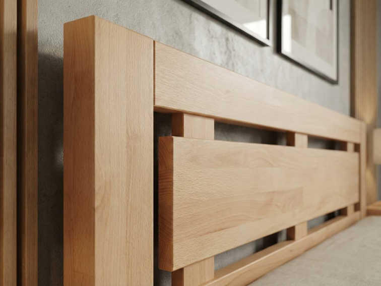 Manželská zvýšená postel Naomi Supra - masiv buk