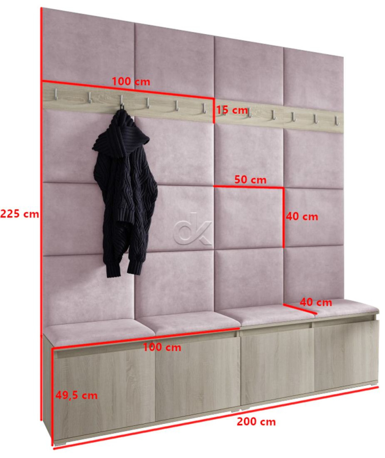 Předsíňová stěna Emi 4 - sonoma