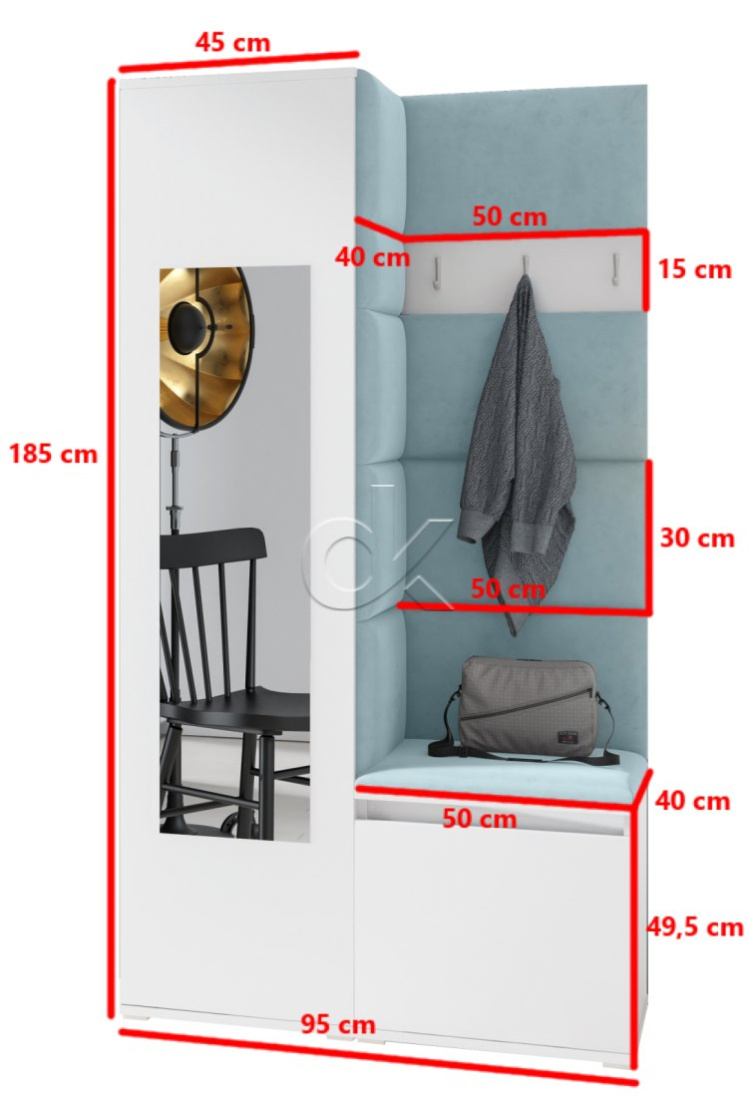 Předsíňová stěna Emi 13 - bílá