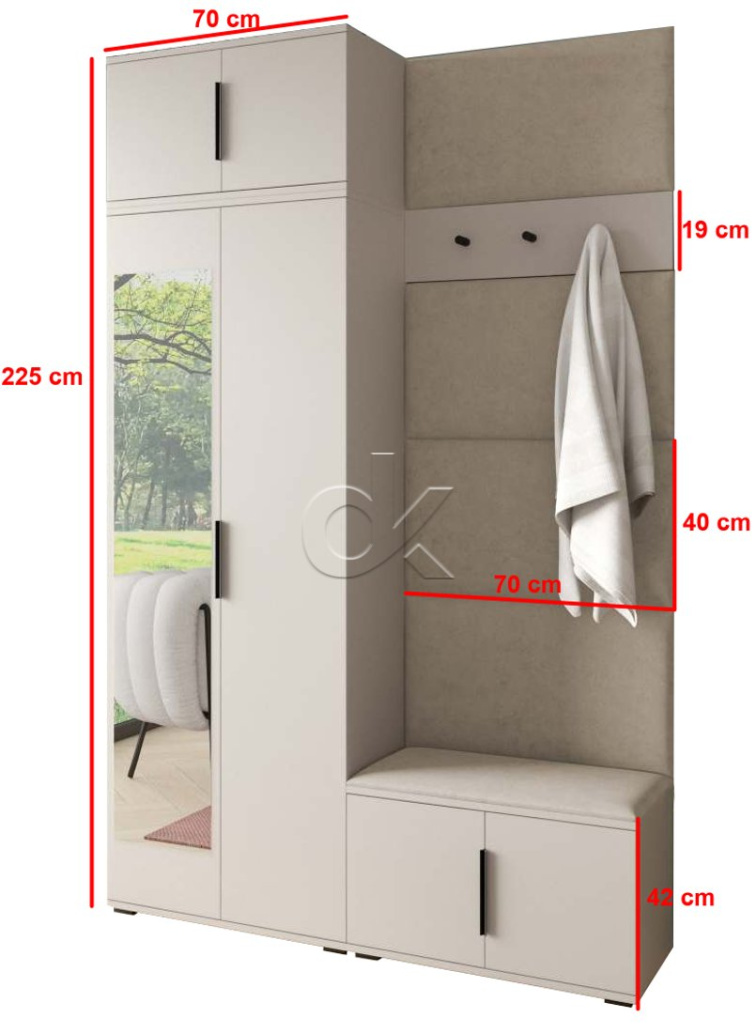 Předsíňová stěna Bianco 4 - U/2