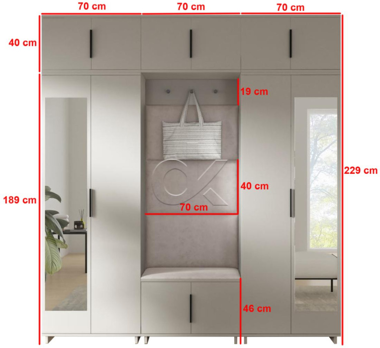 Předsíňová stěna Bianco 2 - U/6