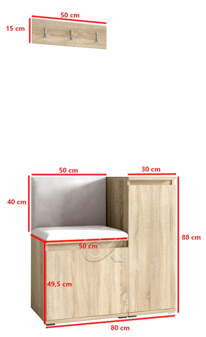 Předsíňová stěna Emi 30 - sonoma