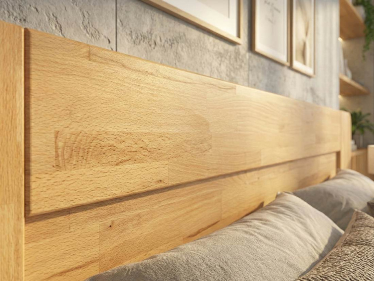 Buková zvýšená manželská postel 180x200 - Montana Supra