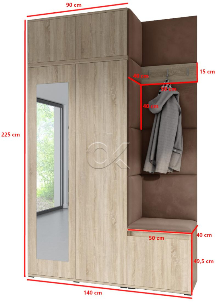 Předsíňová stěna Emi 20 - sonoma