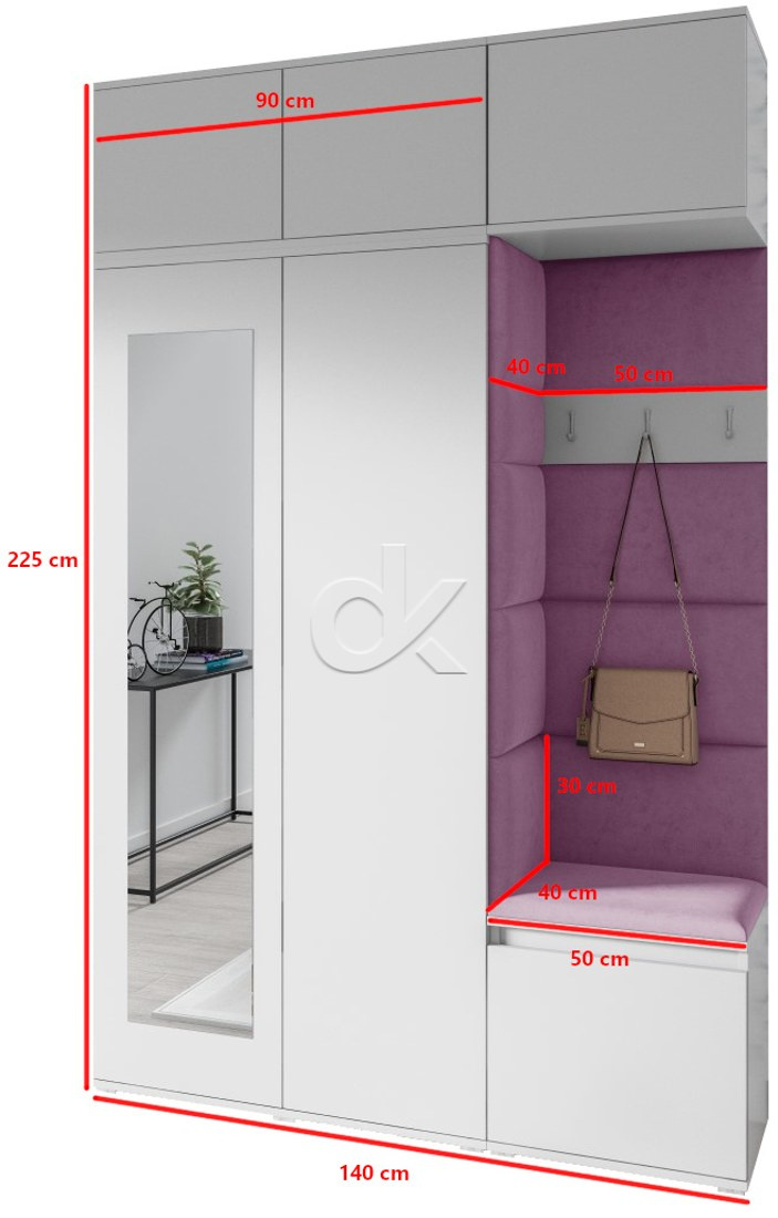 Předsíňová stěna Emi 18 - bílá