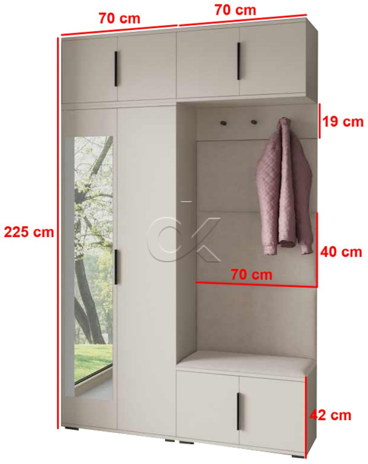 Předsíňová stěna Bianco 1 - U/2