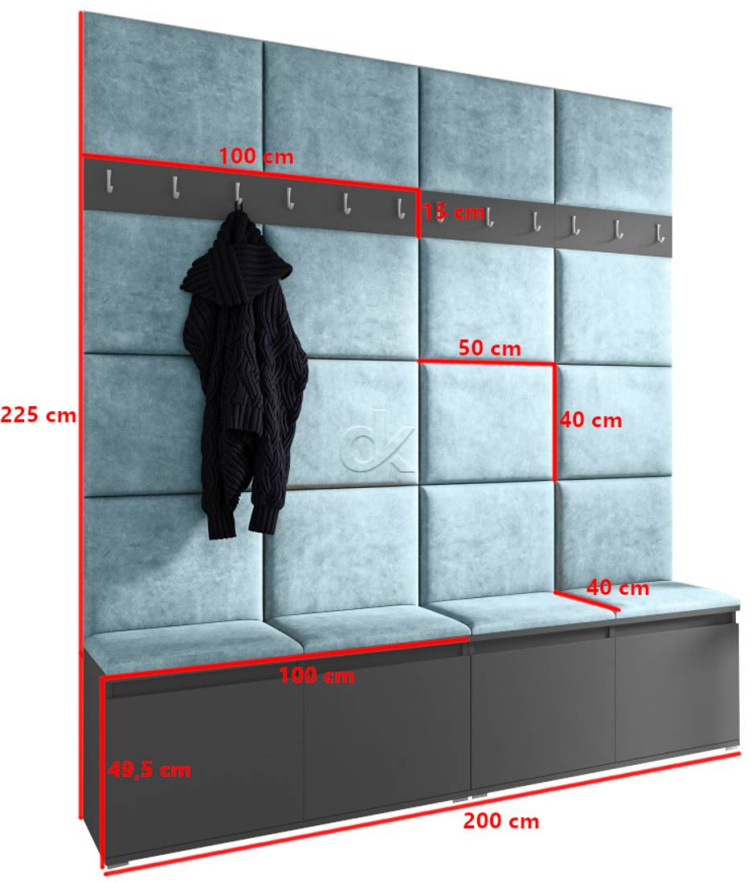 Předsíňová stěna Emi 4 - grafit