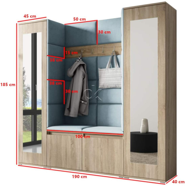 Předsíňová stěna Emi 31 - sonoma