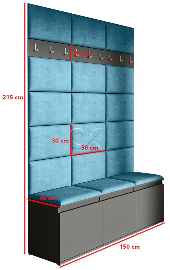 Předsíňová stěna Emi 6 - grafit