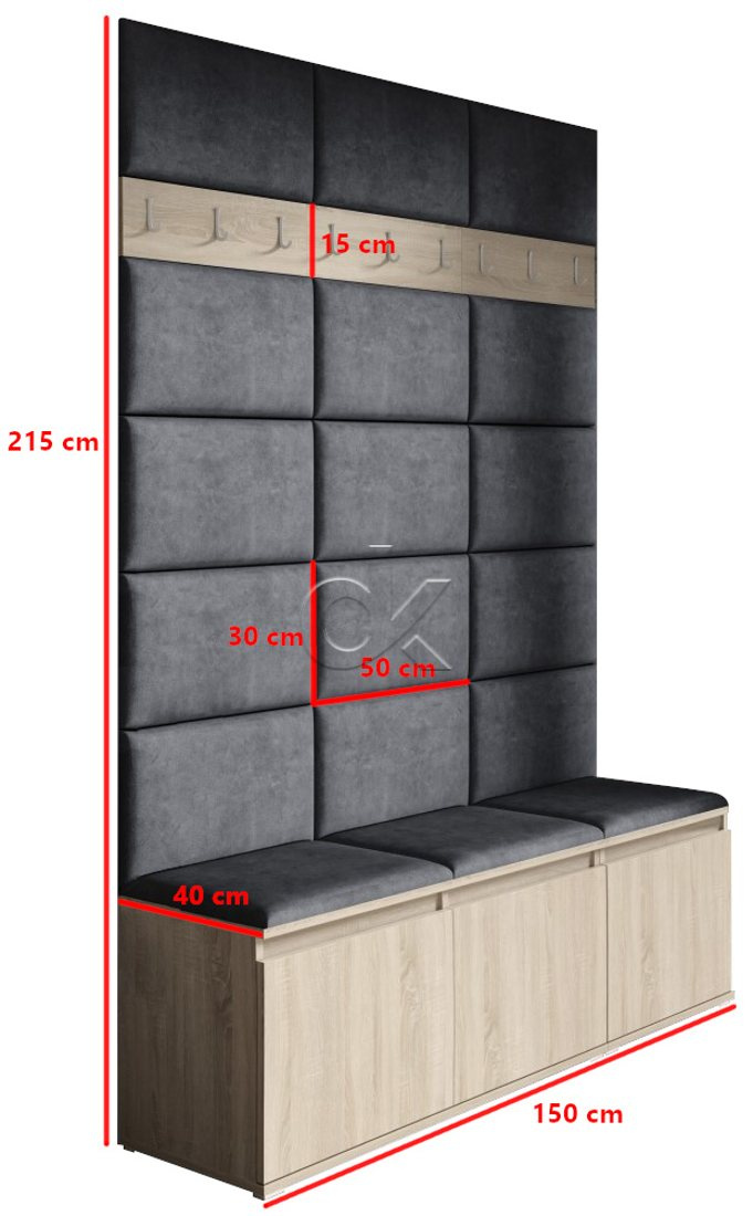 Předsíňová stěna Emi 6 - sonoma