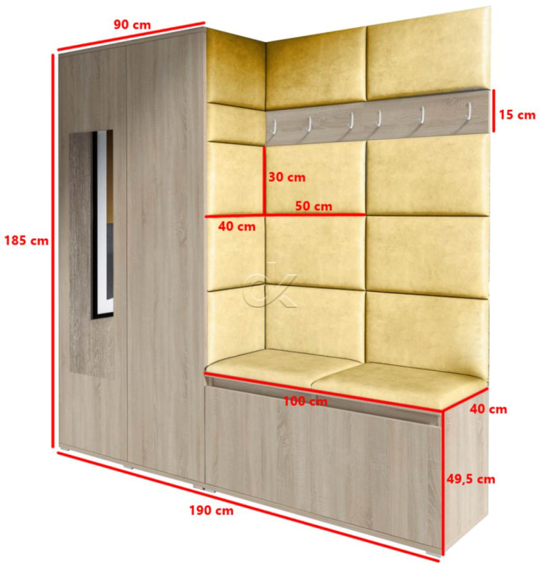 Předsíňová stěna Emi 8 - sonoma