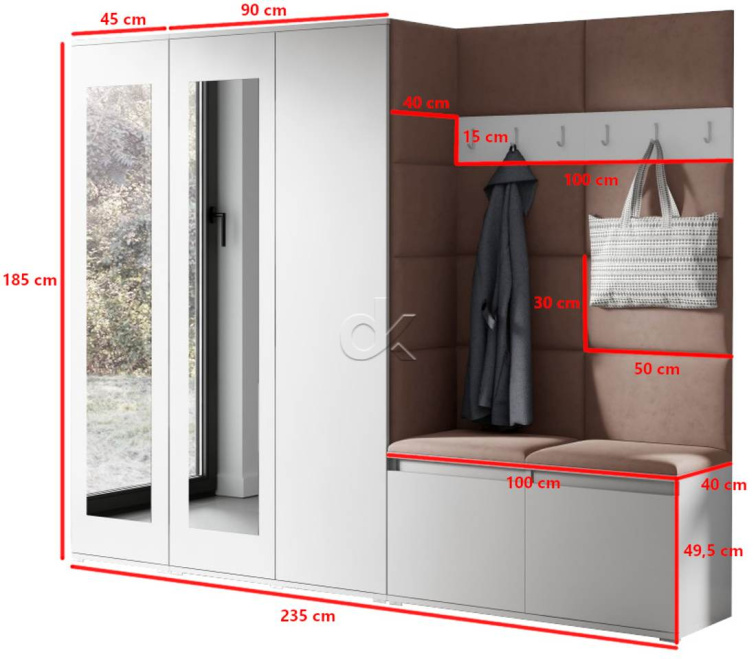 Předsíňová stěna Emi 15 - bílá