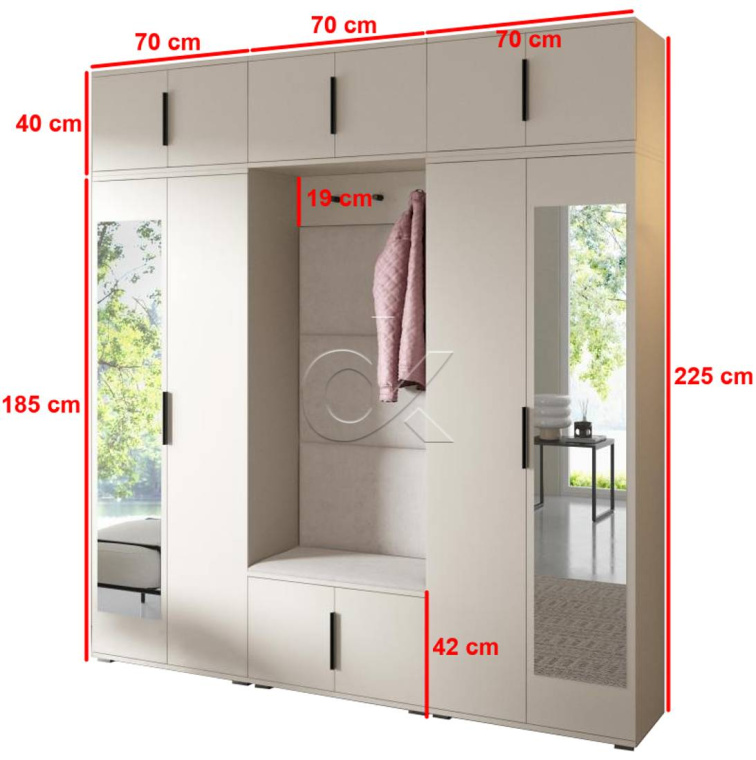 Předsíňová stěna Bianco 2 - U/2