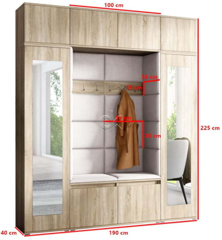 Předsíňová stěna Emi 32 - sonoma