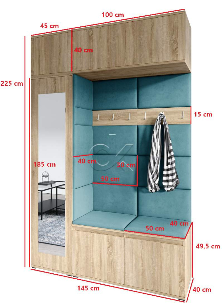 Předsíňová stěna Emi 21 - sonoma