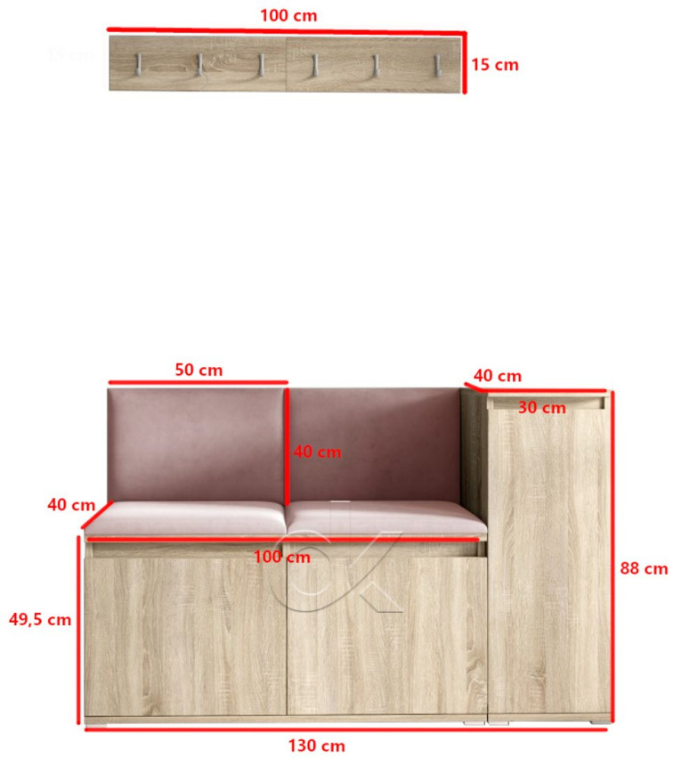 Předsíňová stěna Emi 25 - sonoma