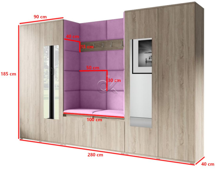 Předsíňová stěna Emi 10 - sonoma
