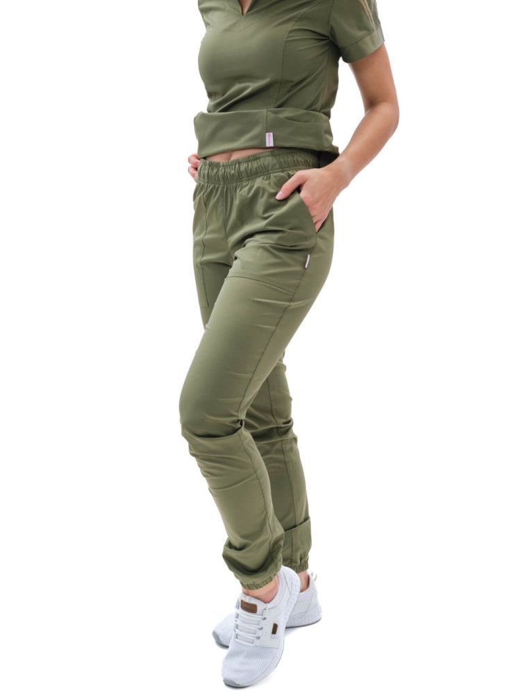 Orvosi nadrág ZARA SATTÉ Olívazöld