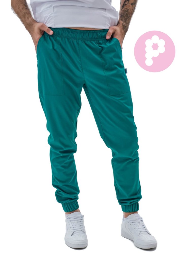 Zdravotnické kalhoty MAX SATTÉ Tmavězelená