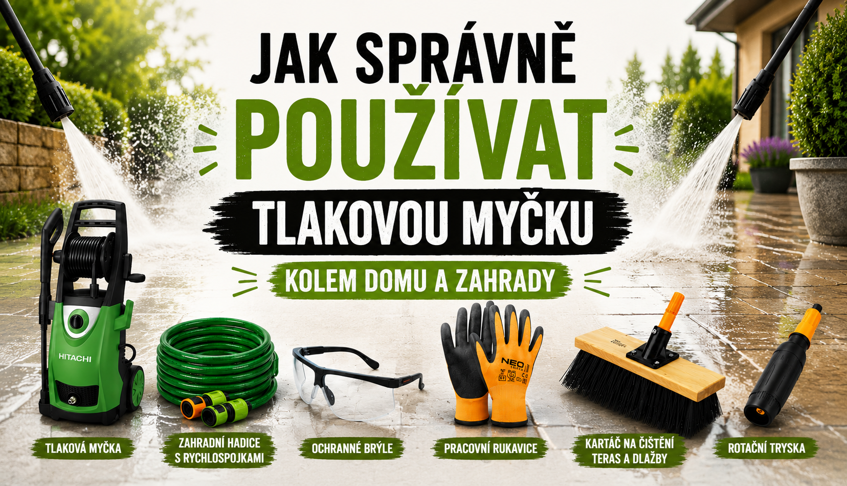 Jak správně používat tlakovou myčku kolem domu a zahrady