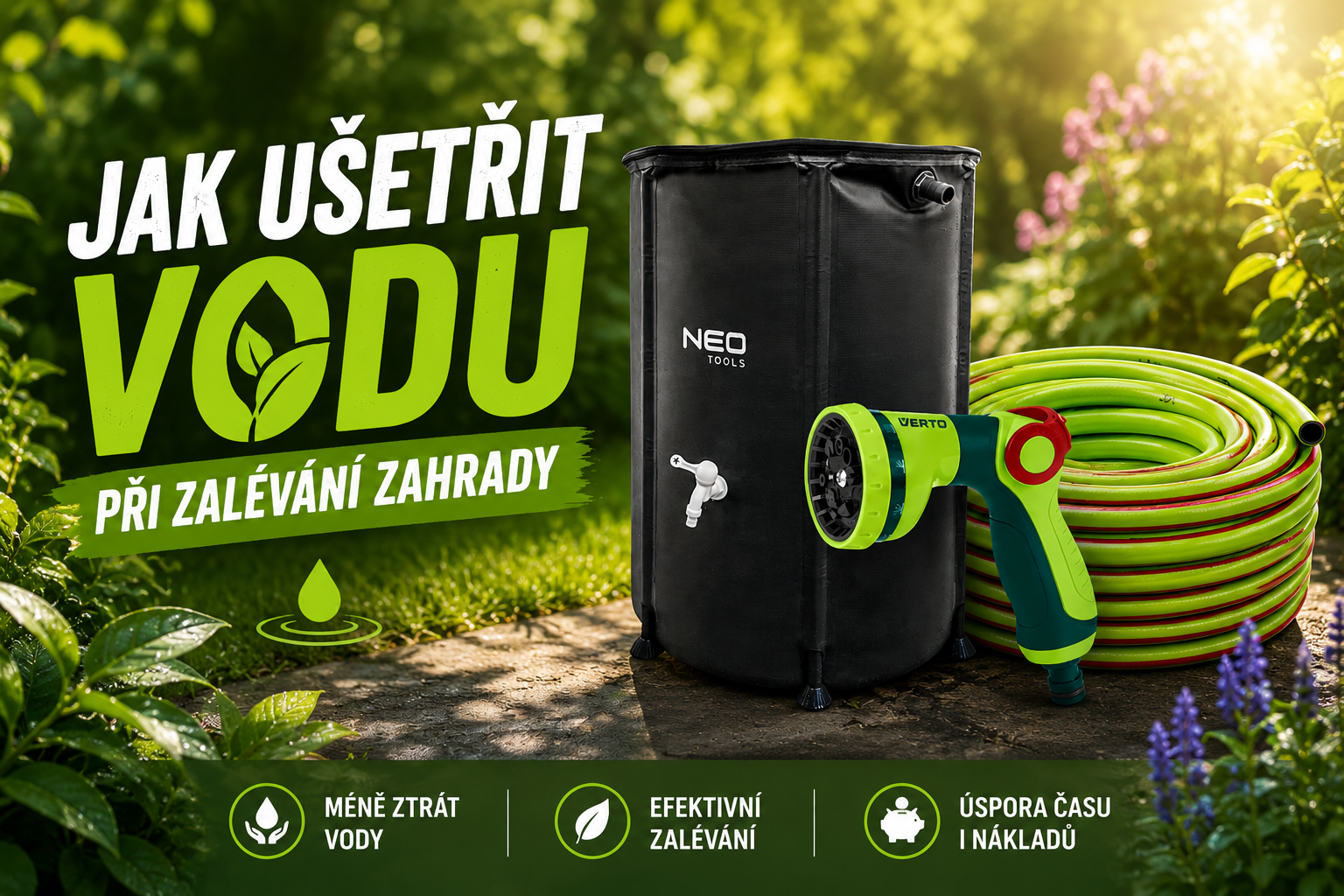 Jak ušetřit vodu při zalévání zahrady
