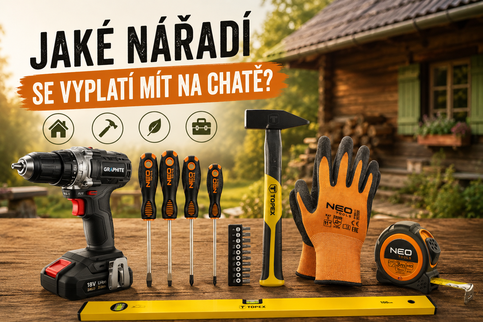 Jaké nářadí se vyplatí mít na chatě? Praktický seznam pro každého chalupáře