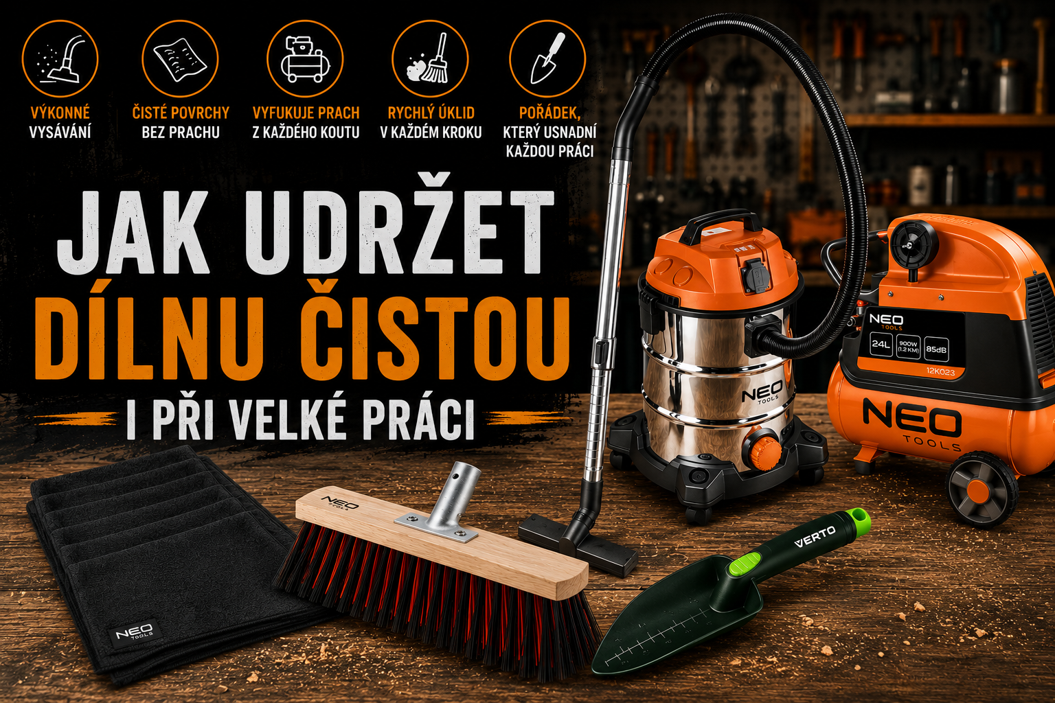 Jak udržet dílnu čistou i při velké práci