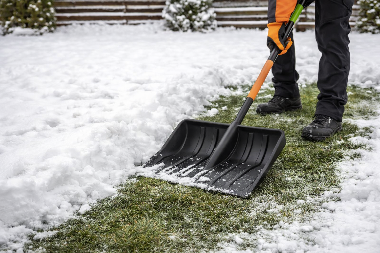 Jak správně hrabat sníh, abyste nezničili trávník