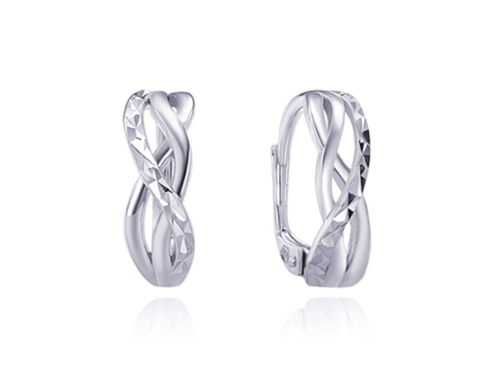 0050 MINET Broušené stříbrné náušnice