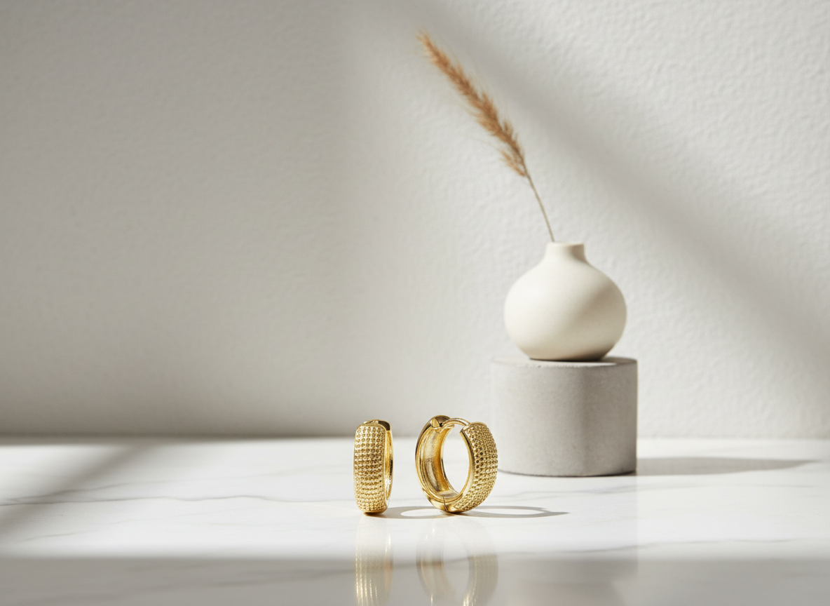 4703 MINET Elegantní pozlacené stříbrné náušnice