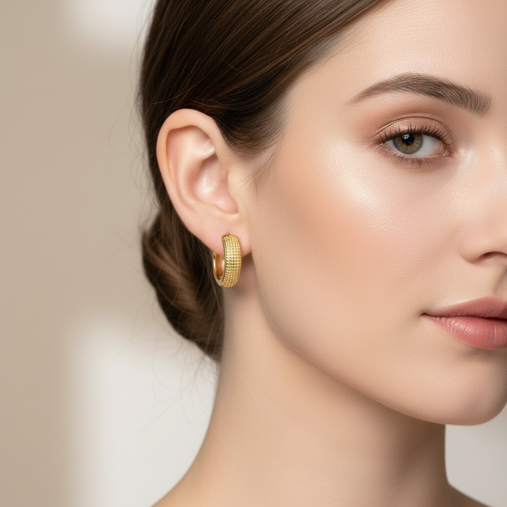 4703 MINET Elegantní pozlacené stříbrné náušnice