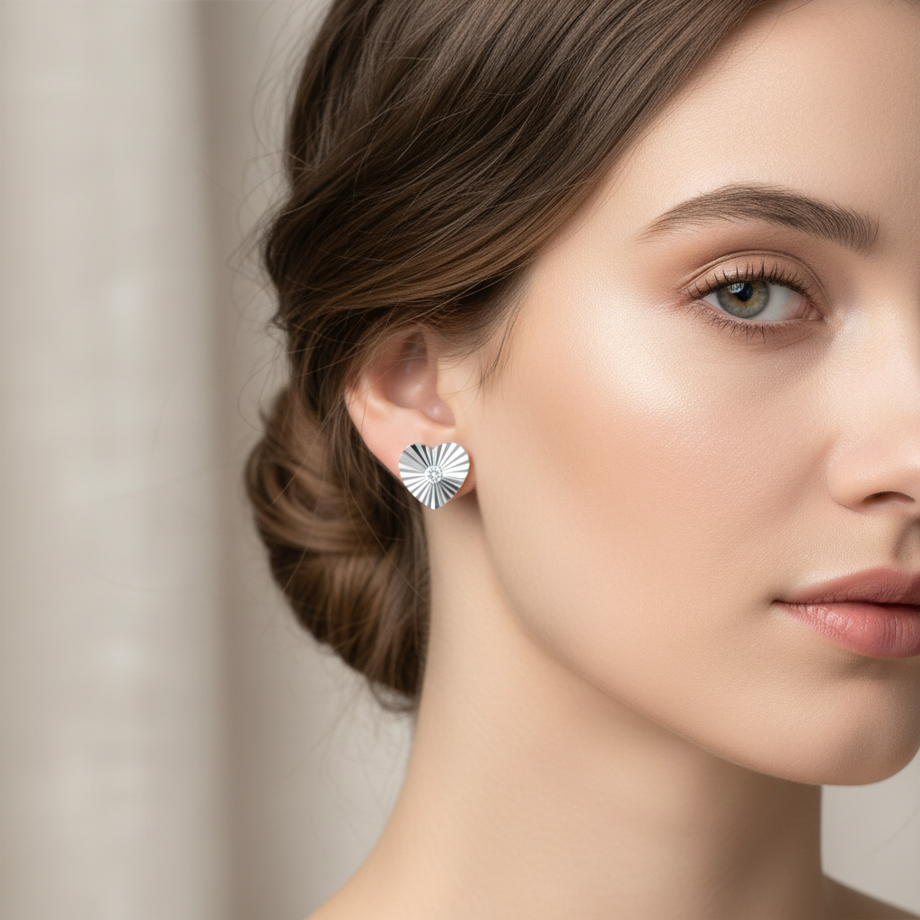 4713 MINET Decentní stříbrné náušnice srdíčka se zirkony