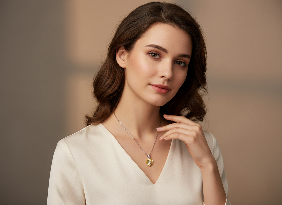 4701 MINET Decentní pozlacený stříbrný náhrdelník srdce se zirkonem